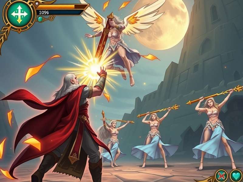 Pious Tide Saviour combat screenshot showing deities in battle